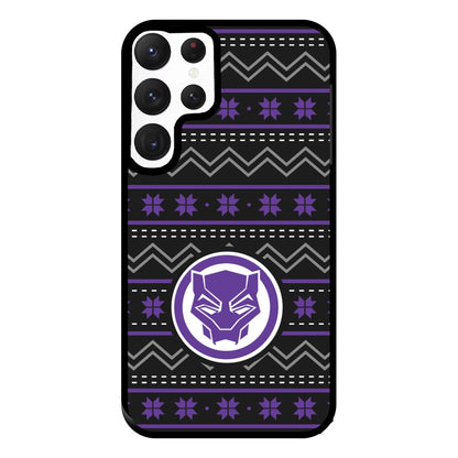 Panther Christmas Pattern Phone Case for Galaxy S22 Ultra