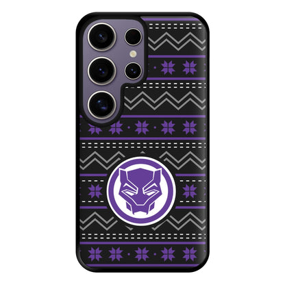 Panther Christmas Pattern Phone Case for Galaxy S25 Ultra