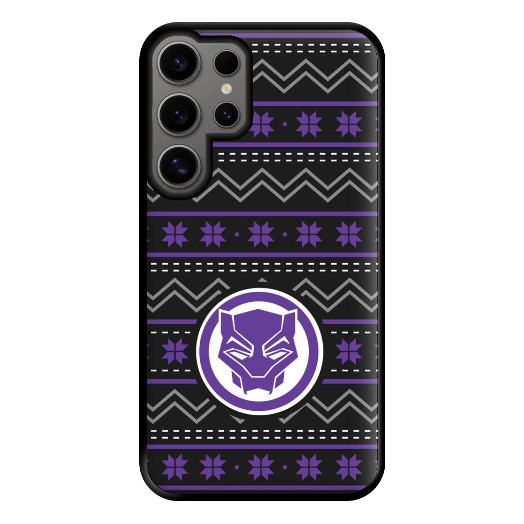 Panther Christmas Pattern Phone Case for Galaxy S24 Ultra