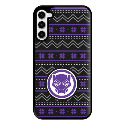 Panther Christmas Pattern Phone Case for Galaxy S23 Plus