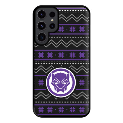 Panther Christmas Pattern Phone Case for Galaxy S23 Ultra