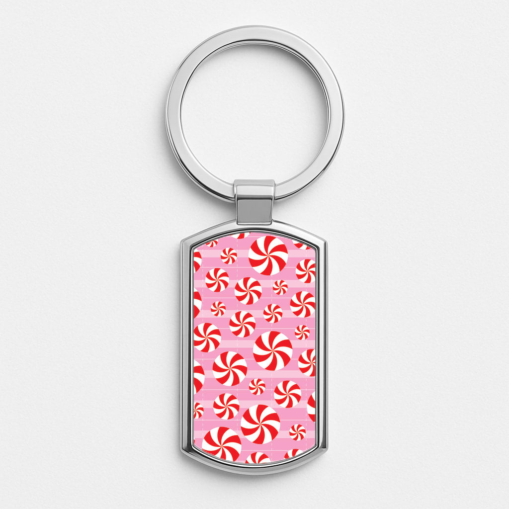 Lolli Pattern Silver Keyring
