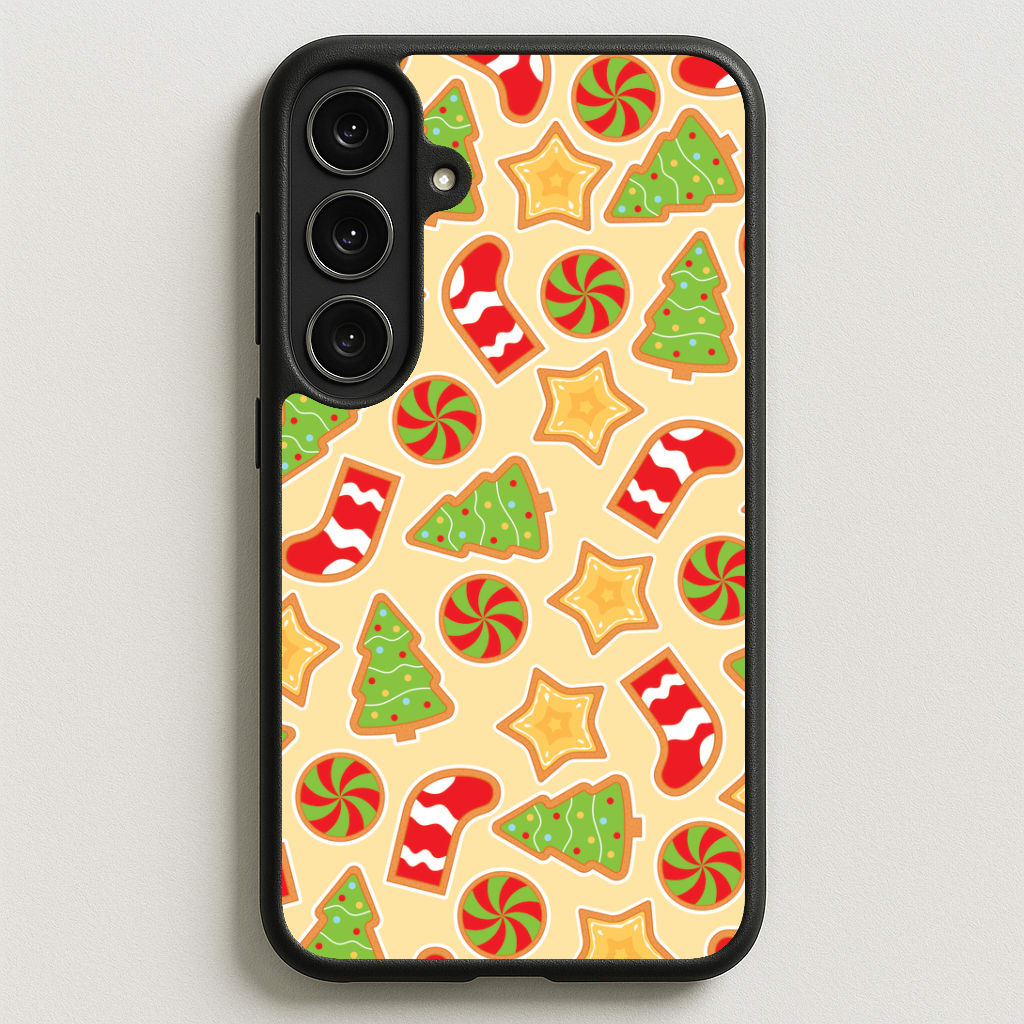 Gingerbread And Stocking Pattern Phone Case for Galaxy S25FE