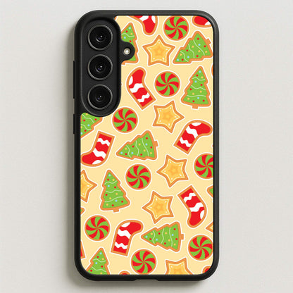 Gingerbread And Stocking Pattern Phone Case for Galaxy S25FE