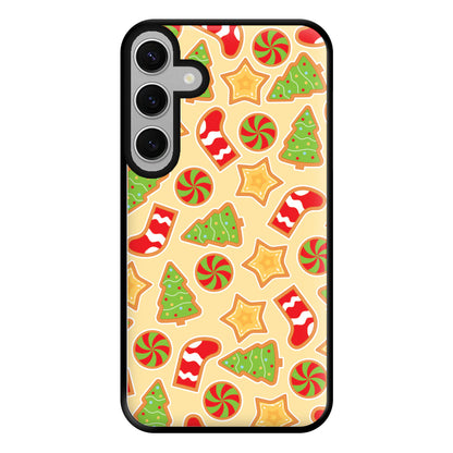 Gingerbread And Stocking Pattern Phone Case for Galaxy S24FE