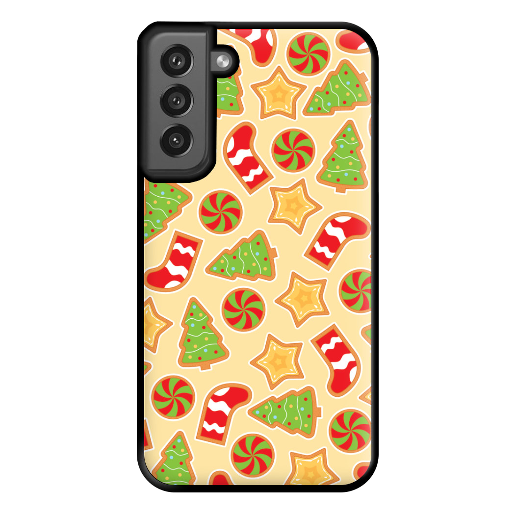 Gingerbread And Stocking Pattern Phone Case for Galaxy S21FE