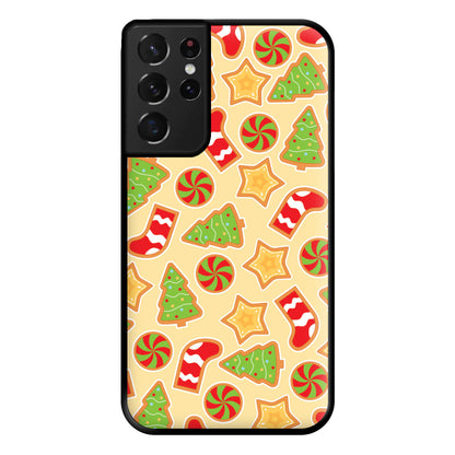 Gingerbread And Stocking Pattern Phone Case for Galaxy S21 Ultra