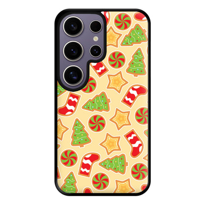 Gingerbread And Stocking Pattern Phone Case for Galaxy S25 Ultra