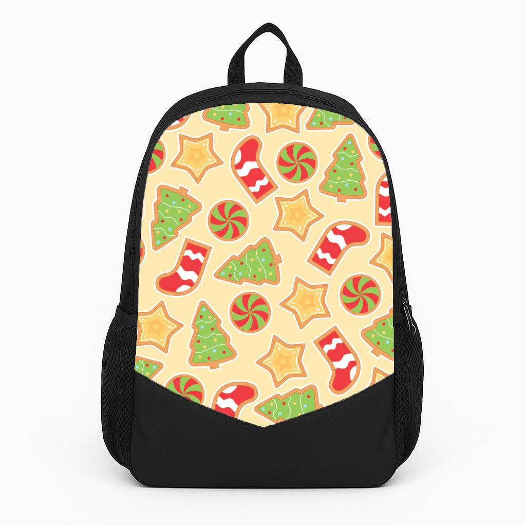 Gingerbread And Stocking Pattern Large Backpack