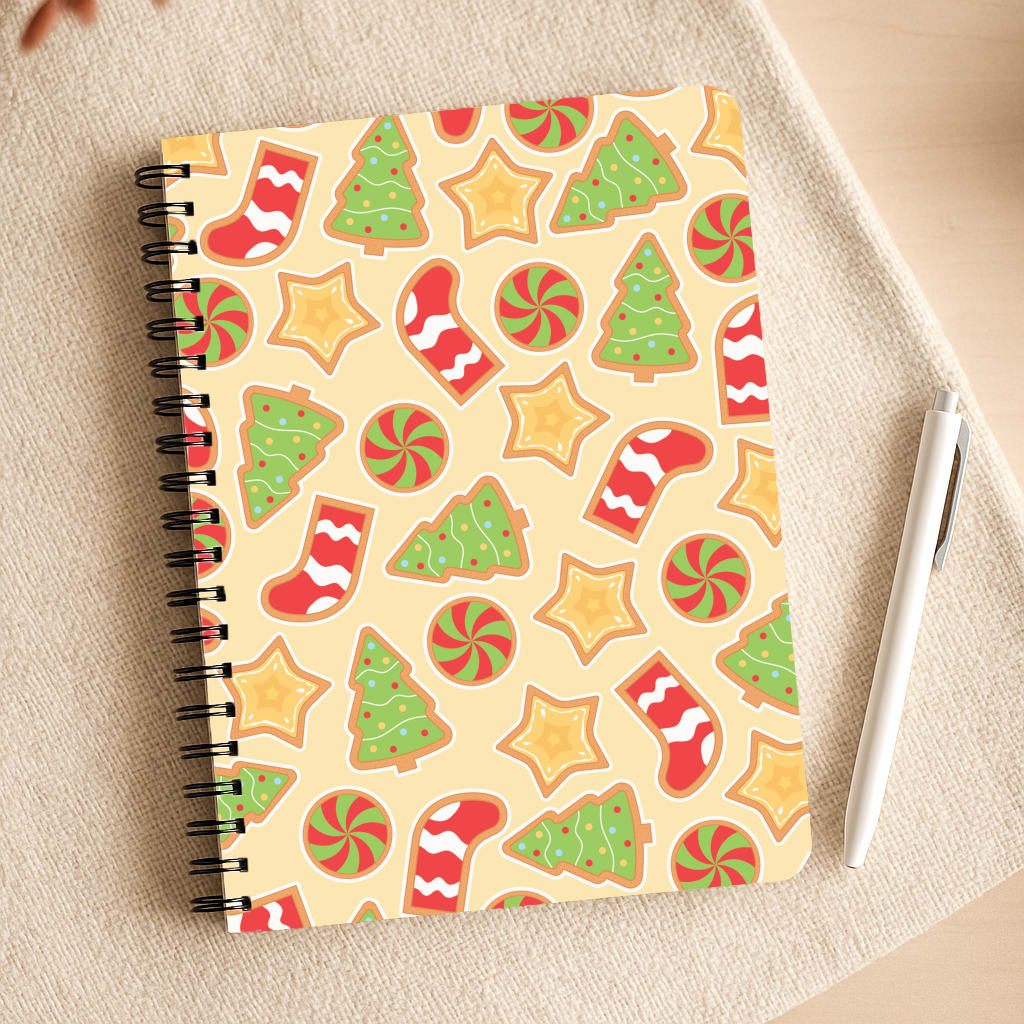 Gingerbread And Stocking Pattern Notepad