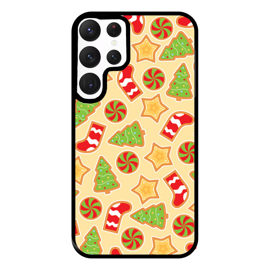 Gingerbread And Stocking Pattern Phone Case for Galaxy S22 Ultra