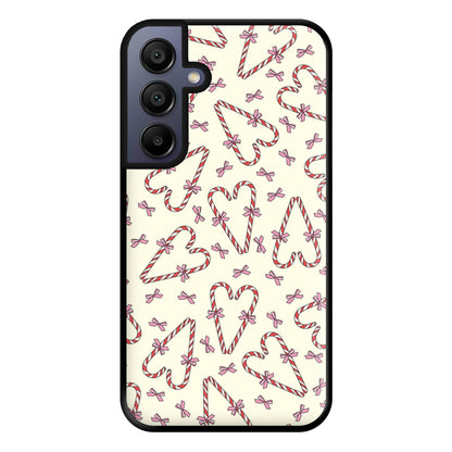 Candy Cane Love Heart Pattern Phone Case for Galaxy A15