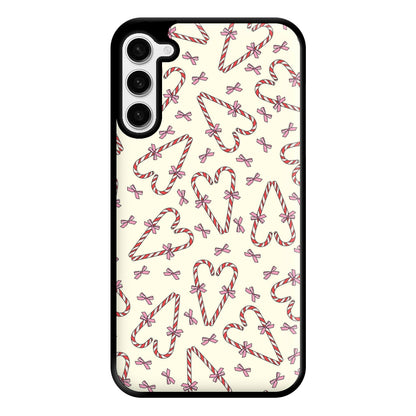 Candy Cane Love Heart Pattern Phone Case for Galaxy S23 Plus