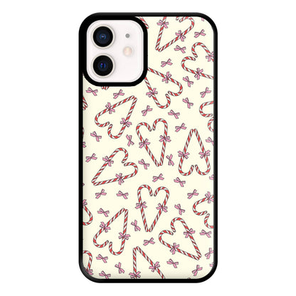 Candy Cane Love Heart Pattern Phone Case for iPhone 13 Mini