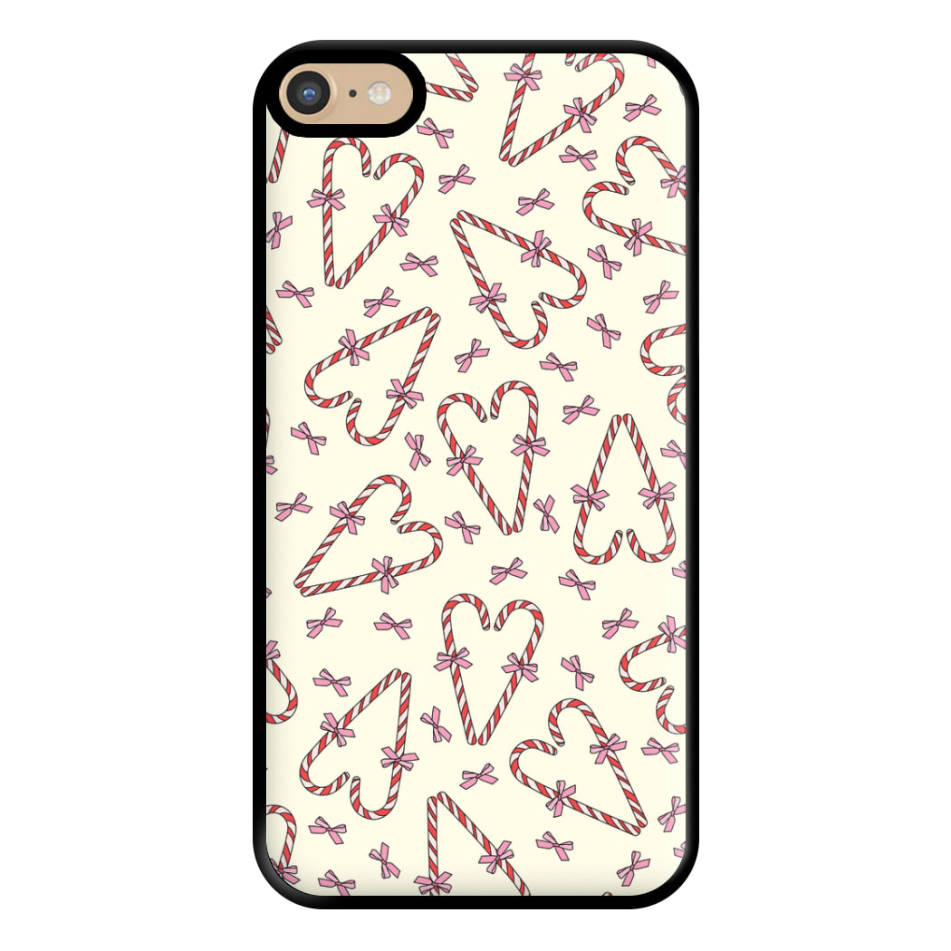 Candy Cane Love Heart Pattern Phone Case for iPhone 6 Plus / 7 Plus / 8 Plus