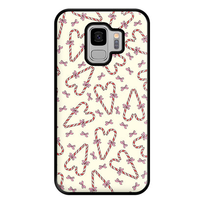 Candy Cane Love Heart Pattern Phone Case for Galaxy S9 Plus