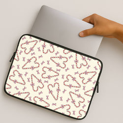 Candy Cane Love Heart Pattern MacBook Case
