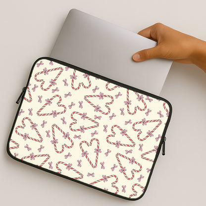 Candy Cane Love Heart Pattern MacBook Case