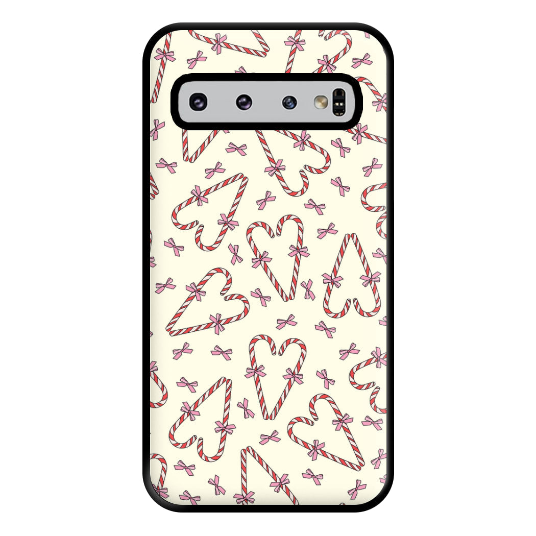 Candy Cane Love Heart Pattern Phone Case for Galaxy S10 Plus