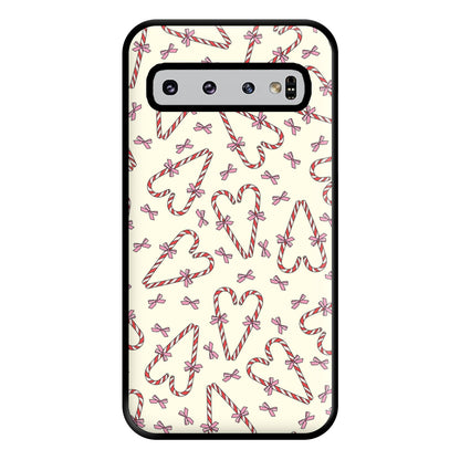 Candy Cane Love Heart Pattern Phone Case for Galaxy S10 Plus