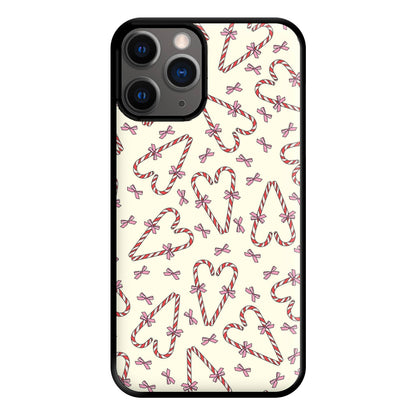 Candy Cane Love Heart Pattern Phone Case for iPhone 12 Pro Max