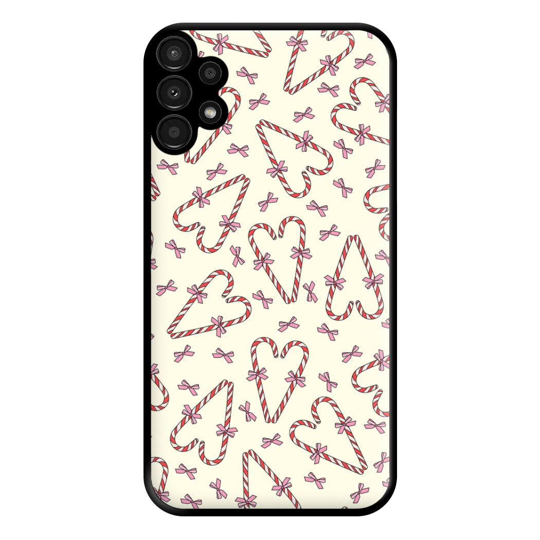 Candy Cane Love Heart Pattern Phone Case for Galaxy A13