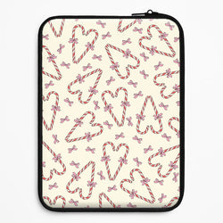 Candy Cane Love Heart Pattern Universal Laptop Sleeve