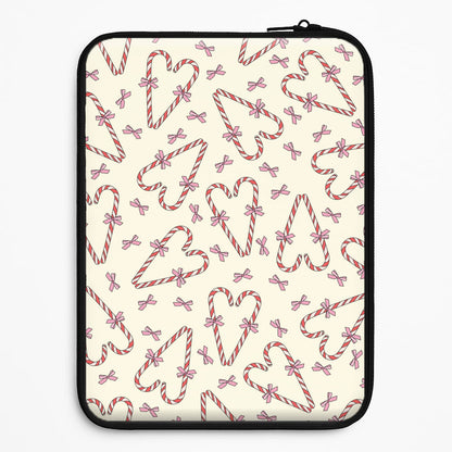 Candy Cane Love Heart Pattern Universal Laptop Sleeve