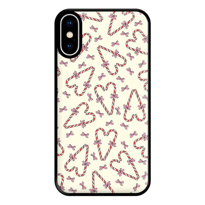 Candy Cane Love Heart Pattern Phone Case for iPhone XS Max