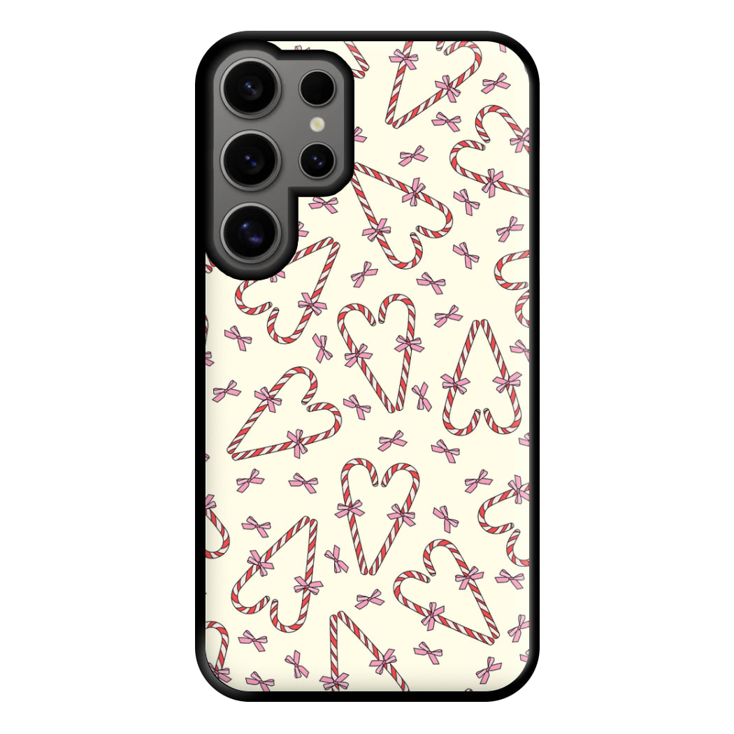 Candy Cane Love Heart Pattern Phone Case for Galaxy S24 Ultra