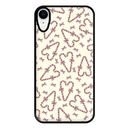 Candy Cane Love Heart Pattern Phone Case for iPhone XR