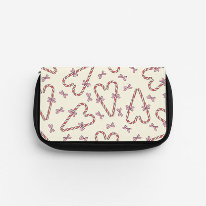 Candy Cane Love Heart Pattern Pencil Case