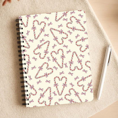 Candy Cane Love Heart Pattern Notepad