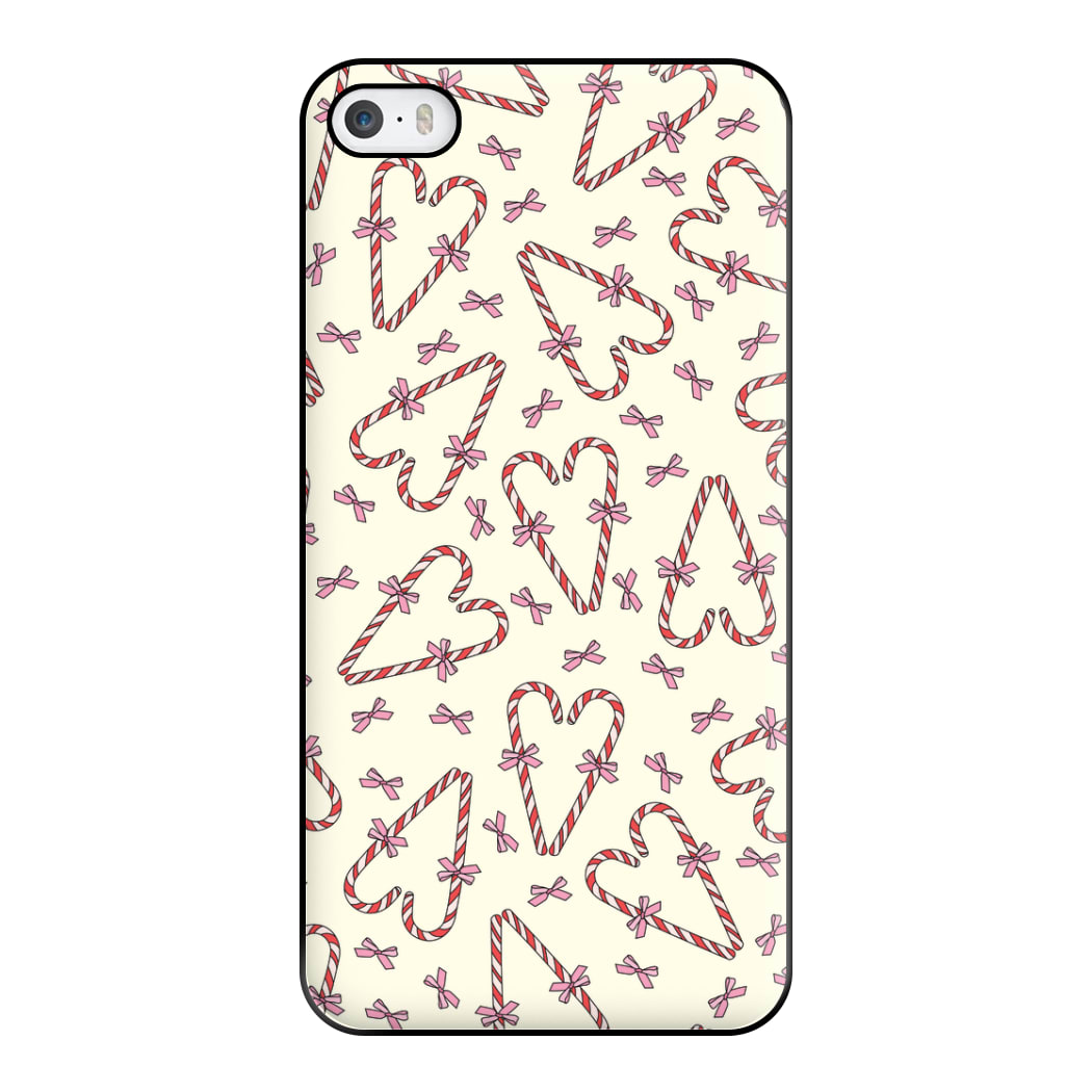 Candy Cane Love Heart Pattern Phone Case for iPhone 5 / 5s / SE 2016