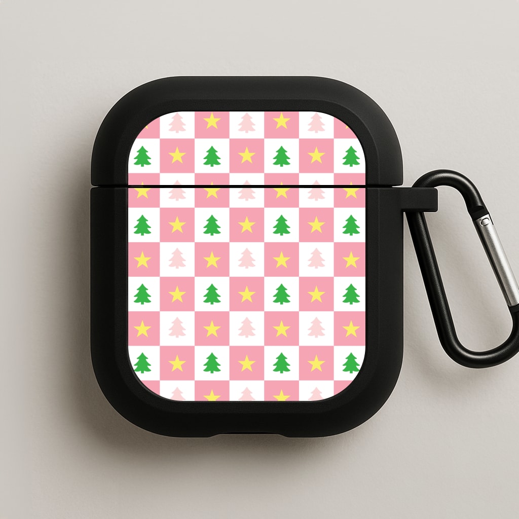 Pink And Green Tree Pattern AirPods Case
