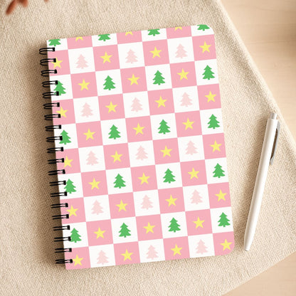 Pink And Green Tree Pattern Notepad