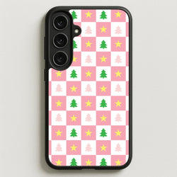 Pink And Green Tree Pattern Phone Case for Galaxy S25FE
