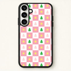 Pink And Green Tree Pattern Phone Case for Galaxy S26