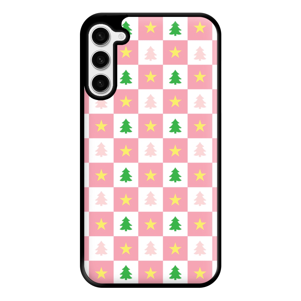 Pink And Green Tree Pattern Phone Case for Galaxy S23 Plus