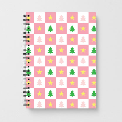 Pink And Green Tree Pattern Notebook
