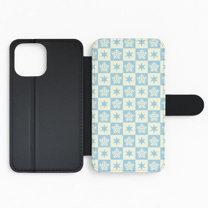 Snow And Star Pattern Flip Phone Case