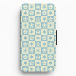 Snow And Star Pattern Flip / Wallet Phone Case