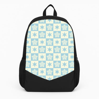 Snow And Star Pattern Large Backpack