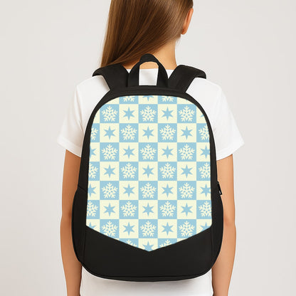 Snow And Star Pattern Large School Bag