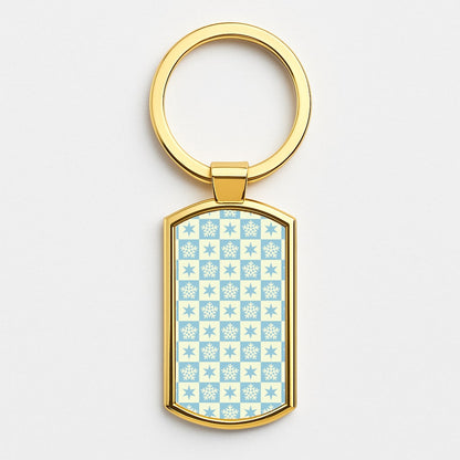 Snow And Star Pattern Gold Keyring