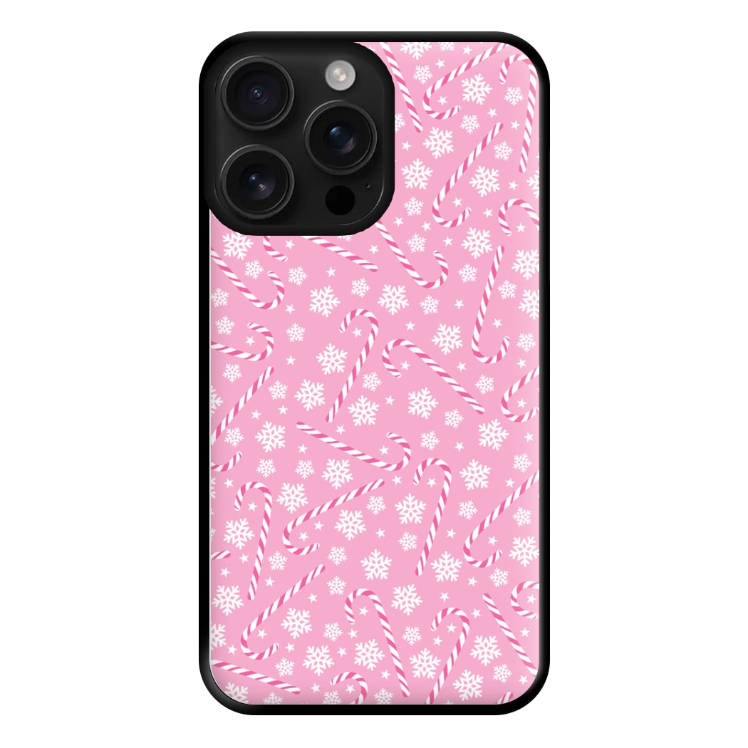 Candy Cane Pattern Phone Case for iPhone 16 Pro Max