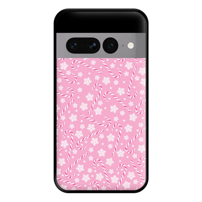 Candy Cane Pattern Phone Case for Google Pixel 7 Pro