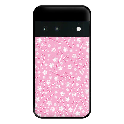 Candy Cane Pattern Phone Case for Google Pixel 6a