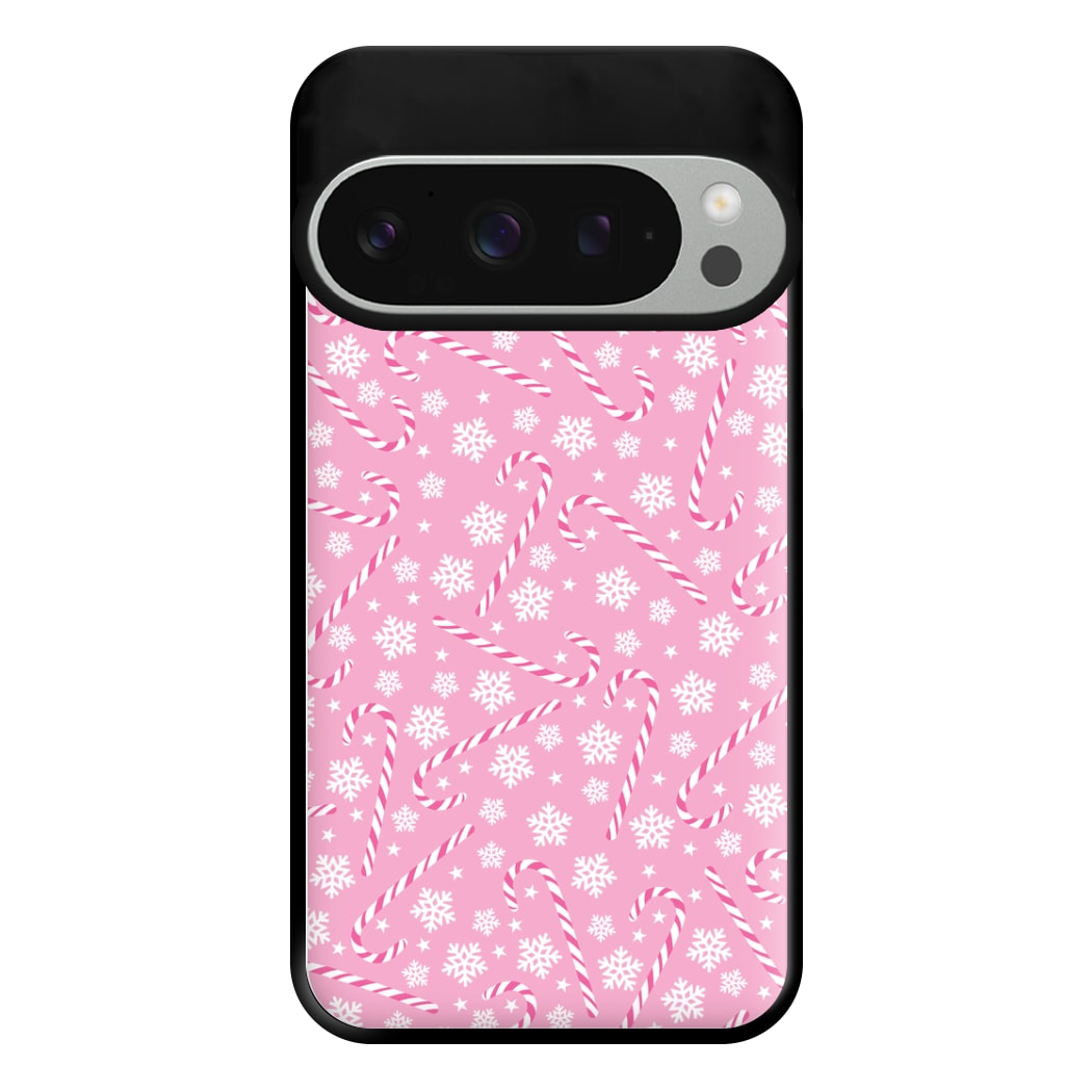 Candy Cane Pattern Phone Case for Google Pixel 9 Pro XL