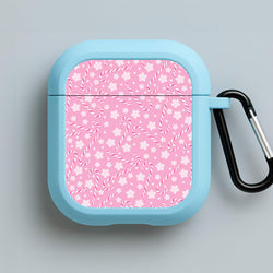 Candy Cane Pattern Blue AirPods Case